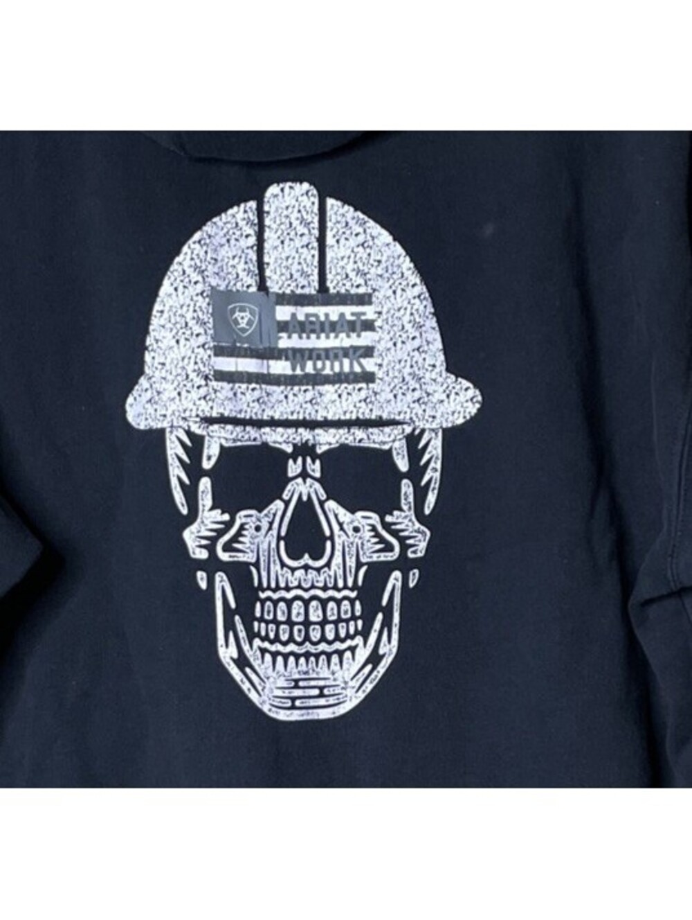 Ariat Men's Rebar Workman Skull Hardhead Pullover Hoodie Sweatshirt Size L Blk